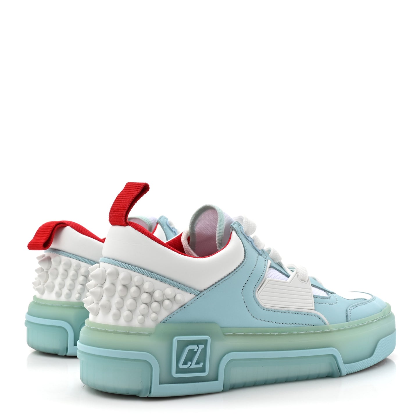 Calfskin Spike Astroloubi Donna Low Top Sneaker 36 Mineral White