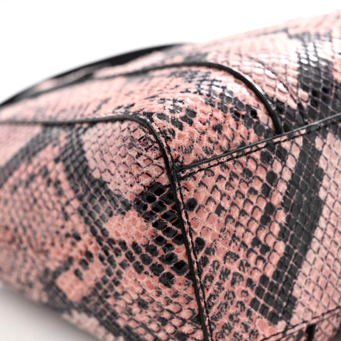 Snakeskin Embossed Mini Toni Shopper Tote Blush Pink