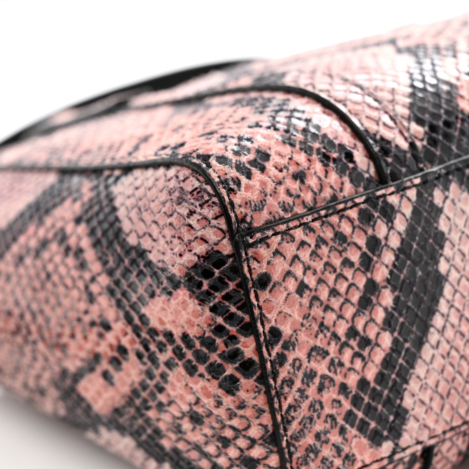 MCM Snakeskin Embossed Mini Toni Shopper Tote Blush Pink 12 of 13