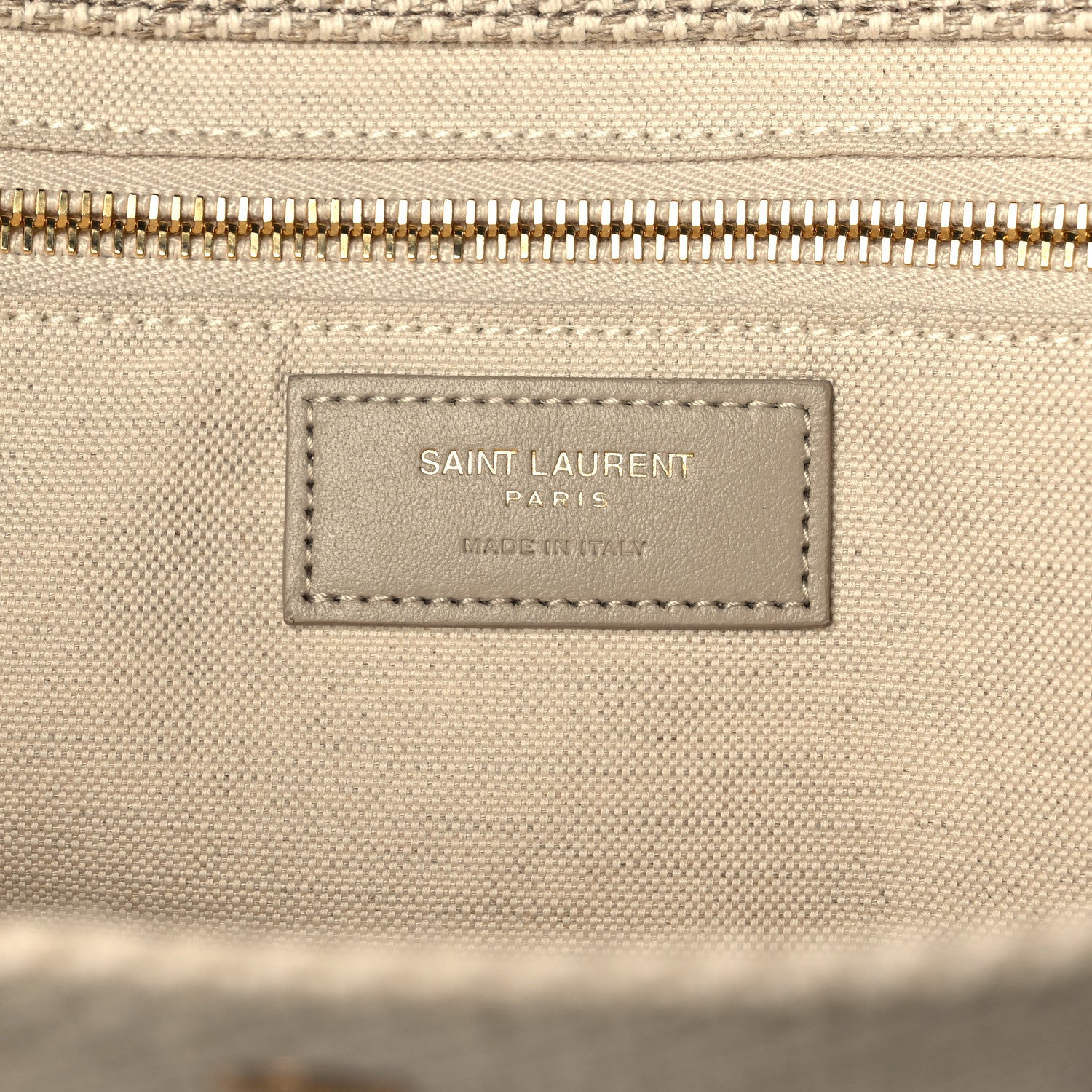 Saint Laurent Linen Calfskin Small Rive Gauche Tote Beige Sea Salt 6 of 12