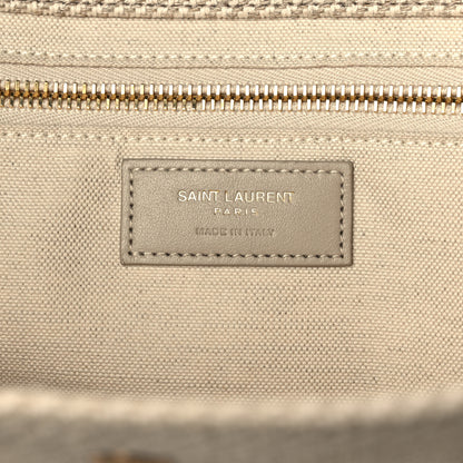 Saint Laurent Linen Calfskin Small Rive Gauche Tote Beige Sea Salt 6 of 12