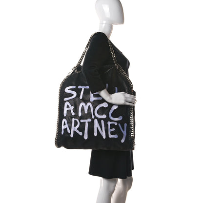 Stella McCartney X ED CURTIS Shaggy Deer Logo Embroidered Large Falabella Black 2 of 10