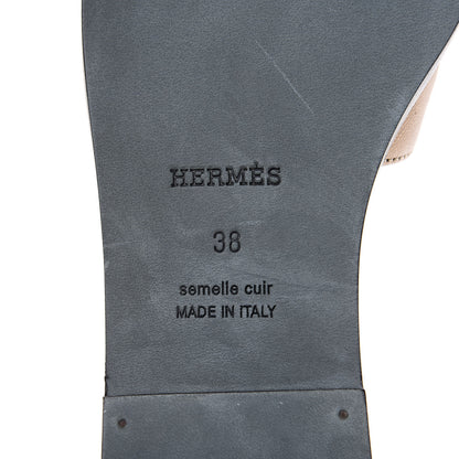 Hermes Metallic Nappa Oran Sandals 38 Vert Bronze 8 of 8