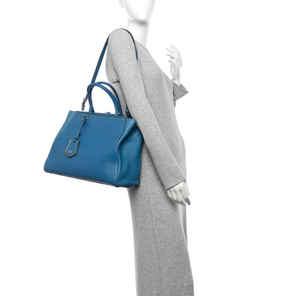 Fendi Vitello Elite Regular 2Jours Tote Blue Cobalto 2 of 11