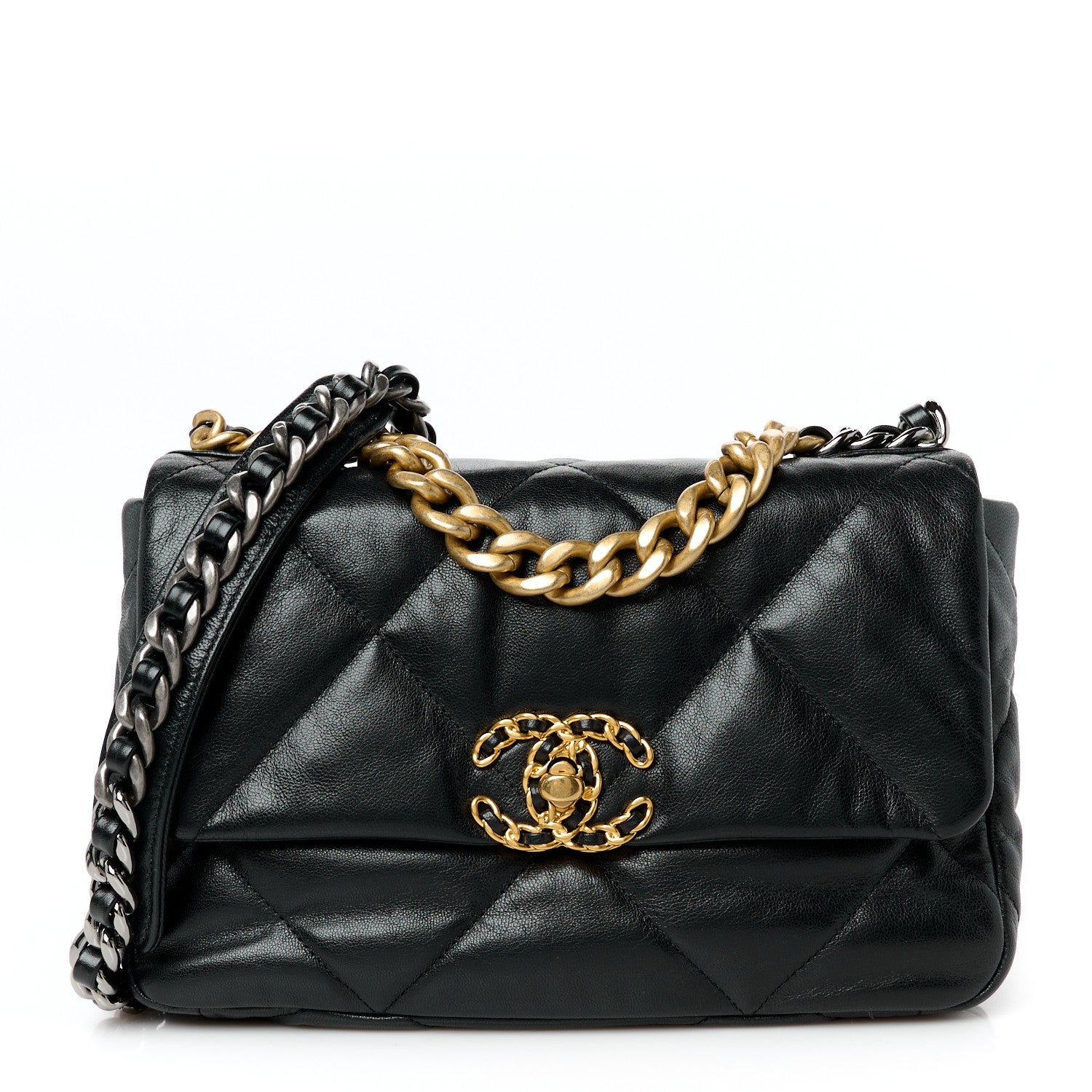 Chanel Goatskin Quilted Medium Chanel 19 Flap Black 1 of 10