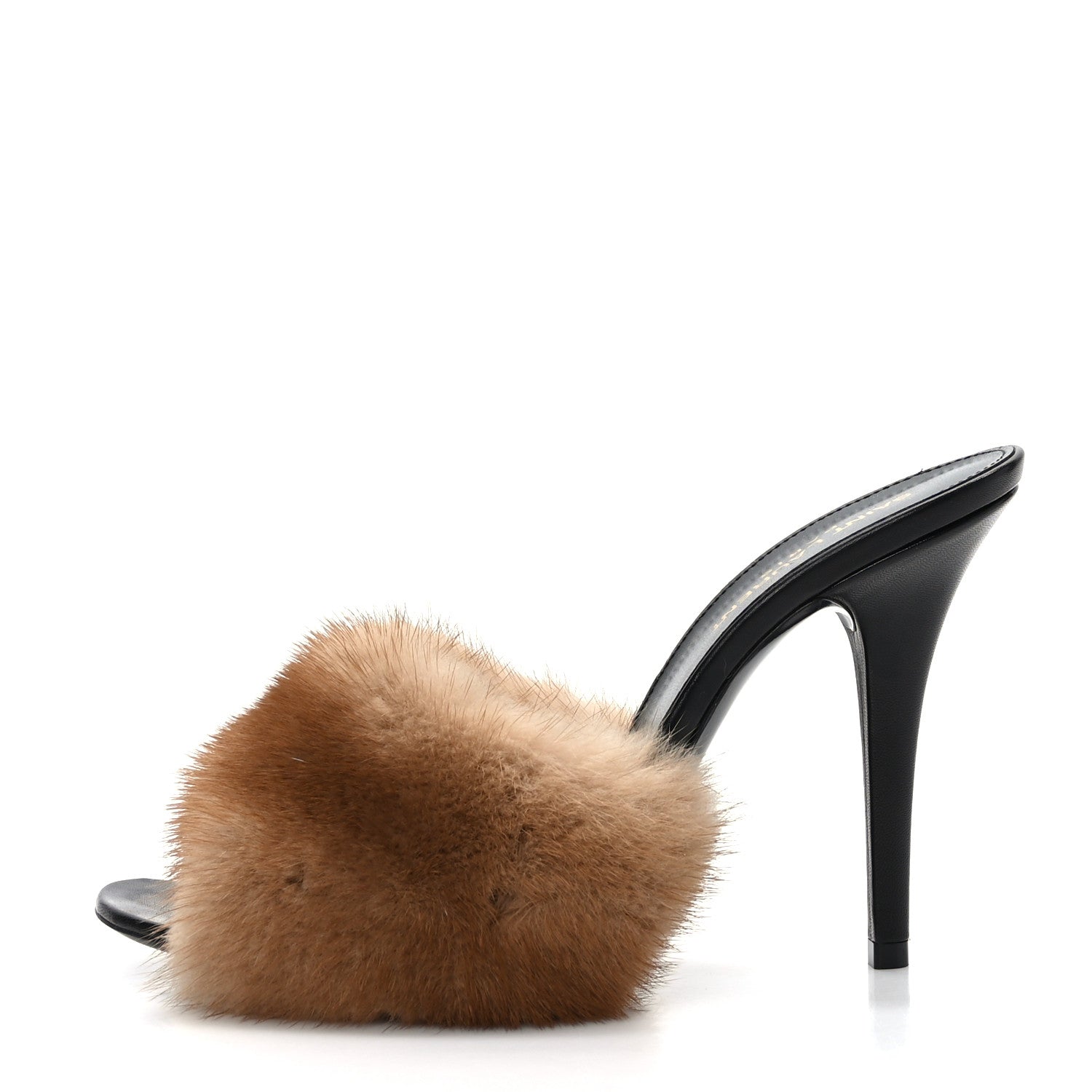 Saint Laurent Mink Calfskin Roy Mule Sandals 39 Tan 1 of 8