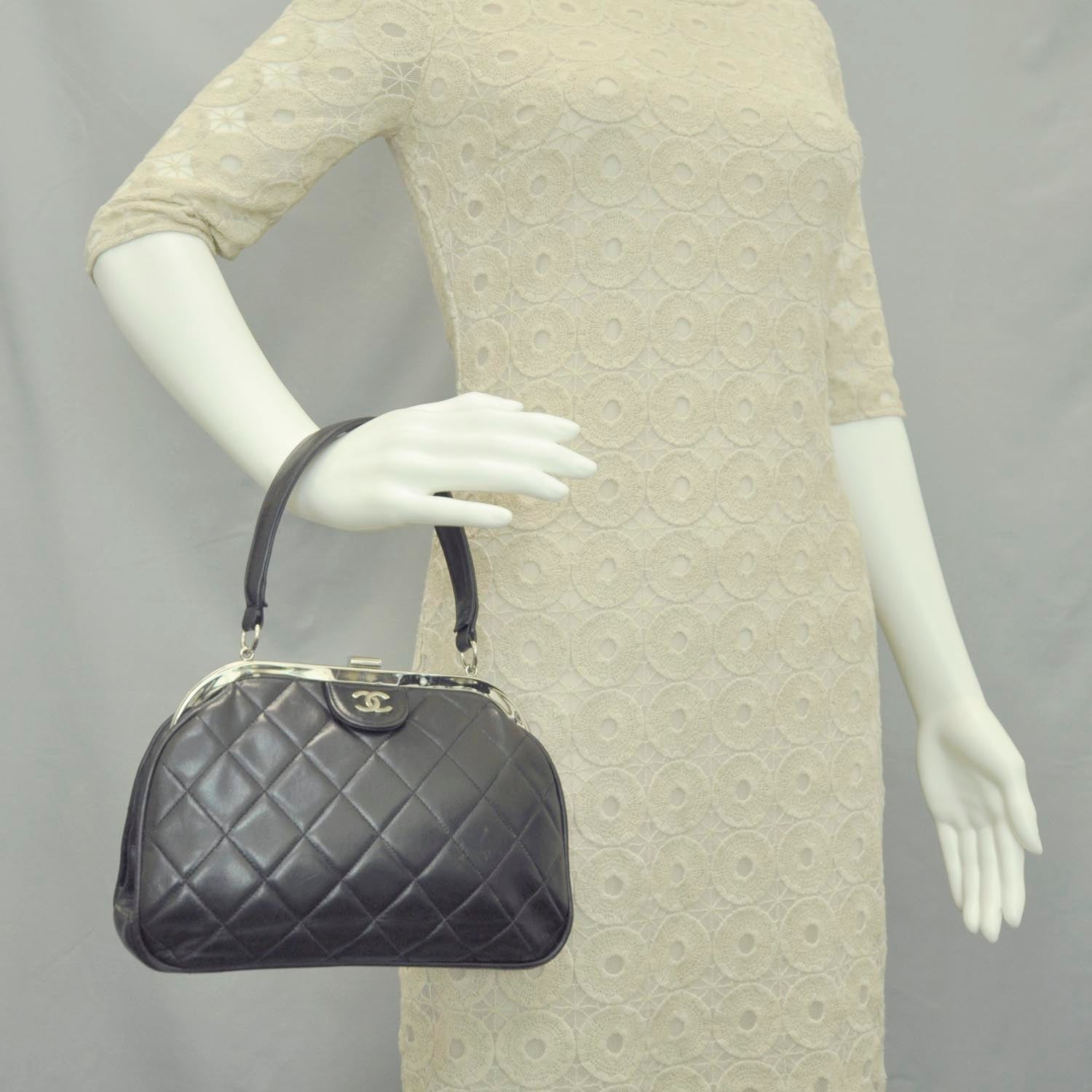 Chanel Lambskin Quilted Handbag Black 2 of 11