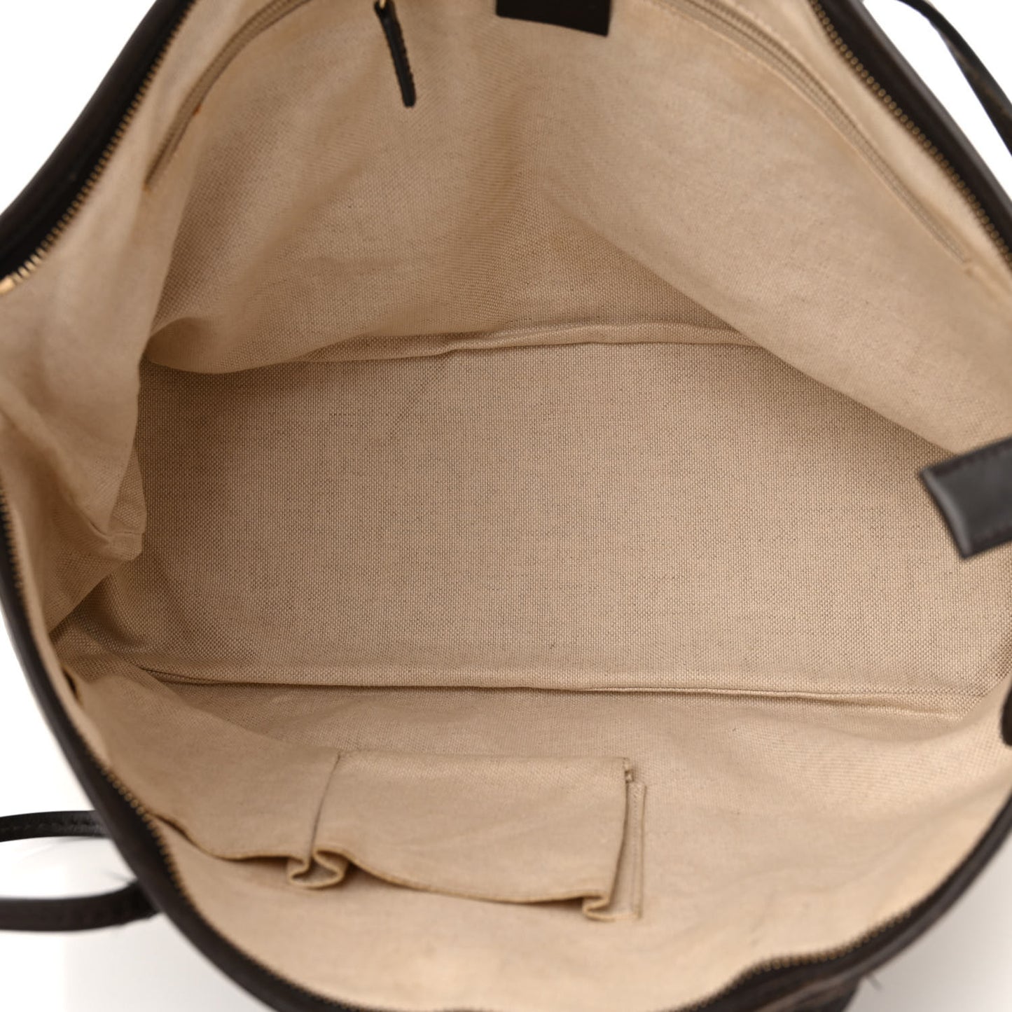 GG Supreme Monogram Medium Zippered Tote Dark Brown