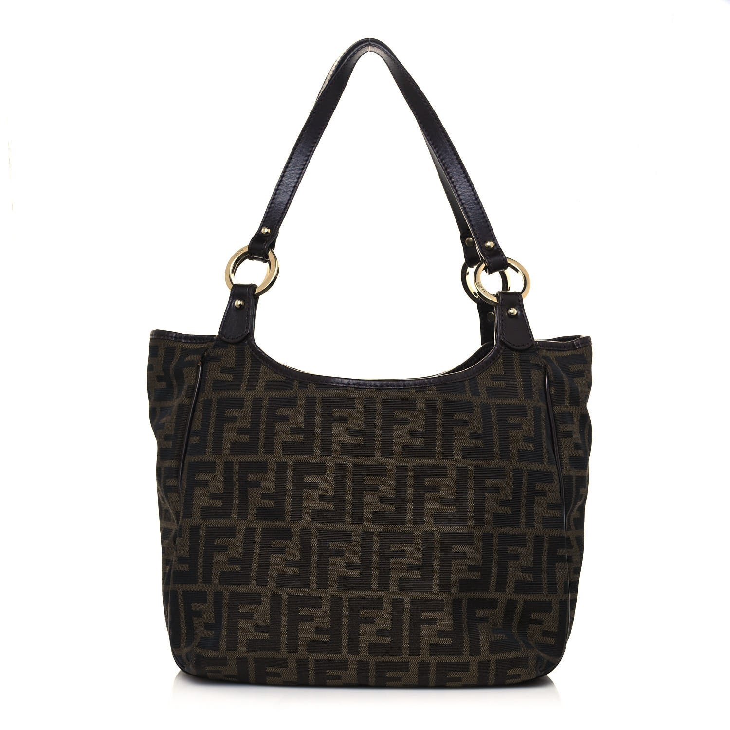 Fendi Zucca Small Chef Shopping Tote Tobacco Moro 1 of 18
