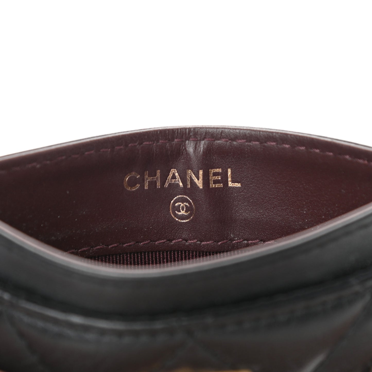 Aged Calfskin Quilted Lucky Charms Reissue Card Holder Black