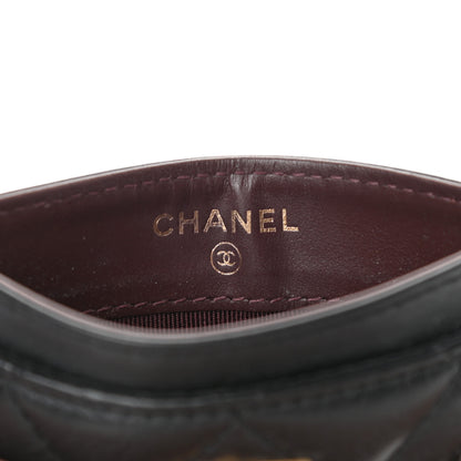Chanel Aged Calfskin Quilted Lucky Charms Reissue Card Holder Black 6 of 13
