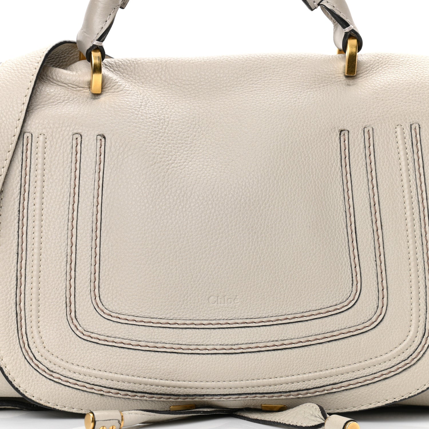 Chloe Calfskin Medium Marcie Satchel Cream 6 of 8