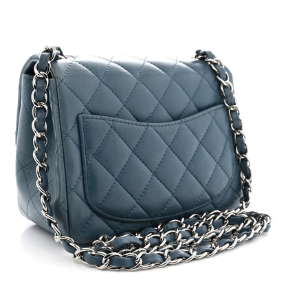 Chanel Lambskin Quilted Mini Square Flap Blue 3 of 13