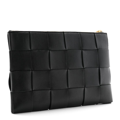 Bottega Veneta Nappa Maxi Intrecciato Small Cassette Flat Zip Pouch Black 3 of 10