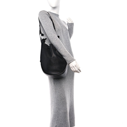 The Row Grained Calfskin Drawstring Bucket Bag Black 2 of 16