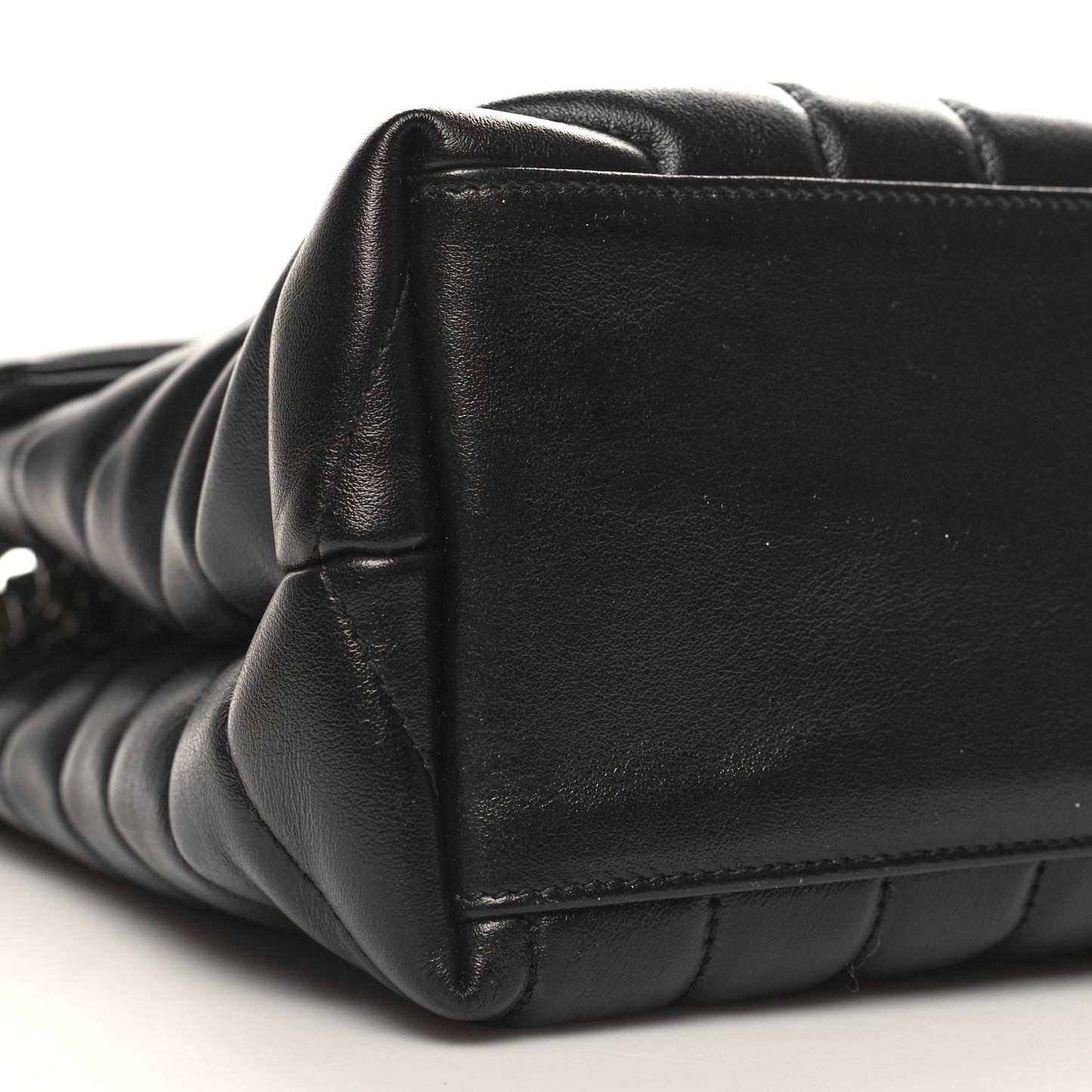 Calfskin Y Quilted Monogram Medium Loulou Chain Satchel Black
