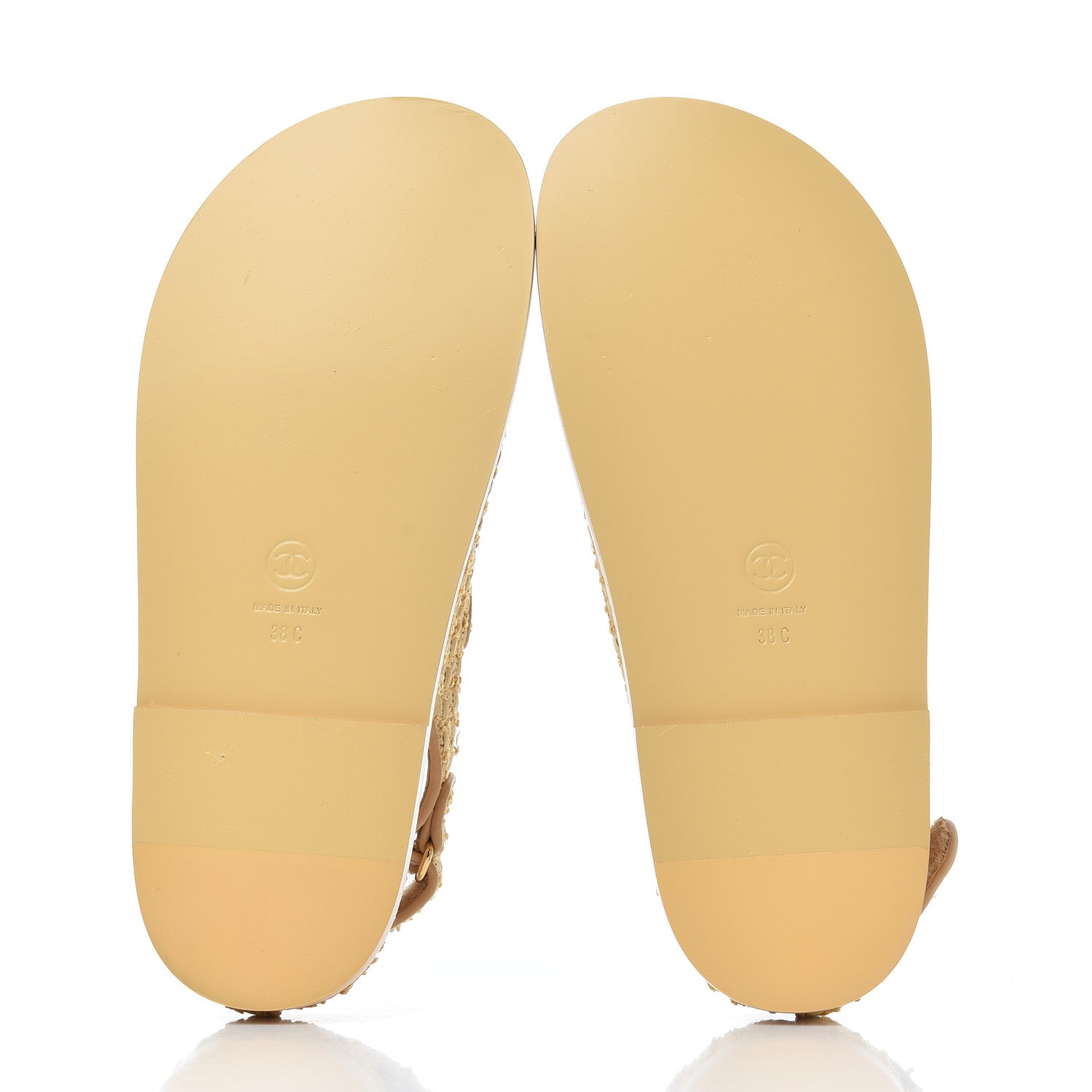 Chanel Braided Fabric Velcro Dad Sandals 38 Beige 5 of 11