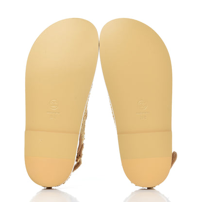 Chanel Braided Fabric Velcro Dad Sandals 38 Beige 5 of 11
