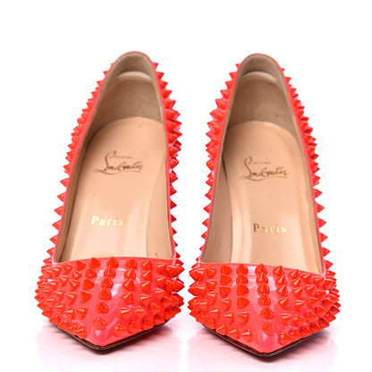 Christian Louboutin Patent Pigalle Spikes 100 Pumps 37 Rose Paris 2 of 10