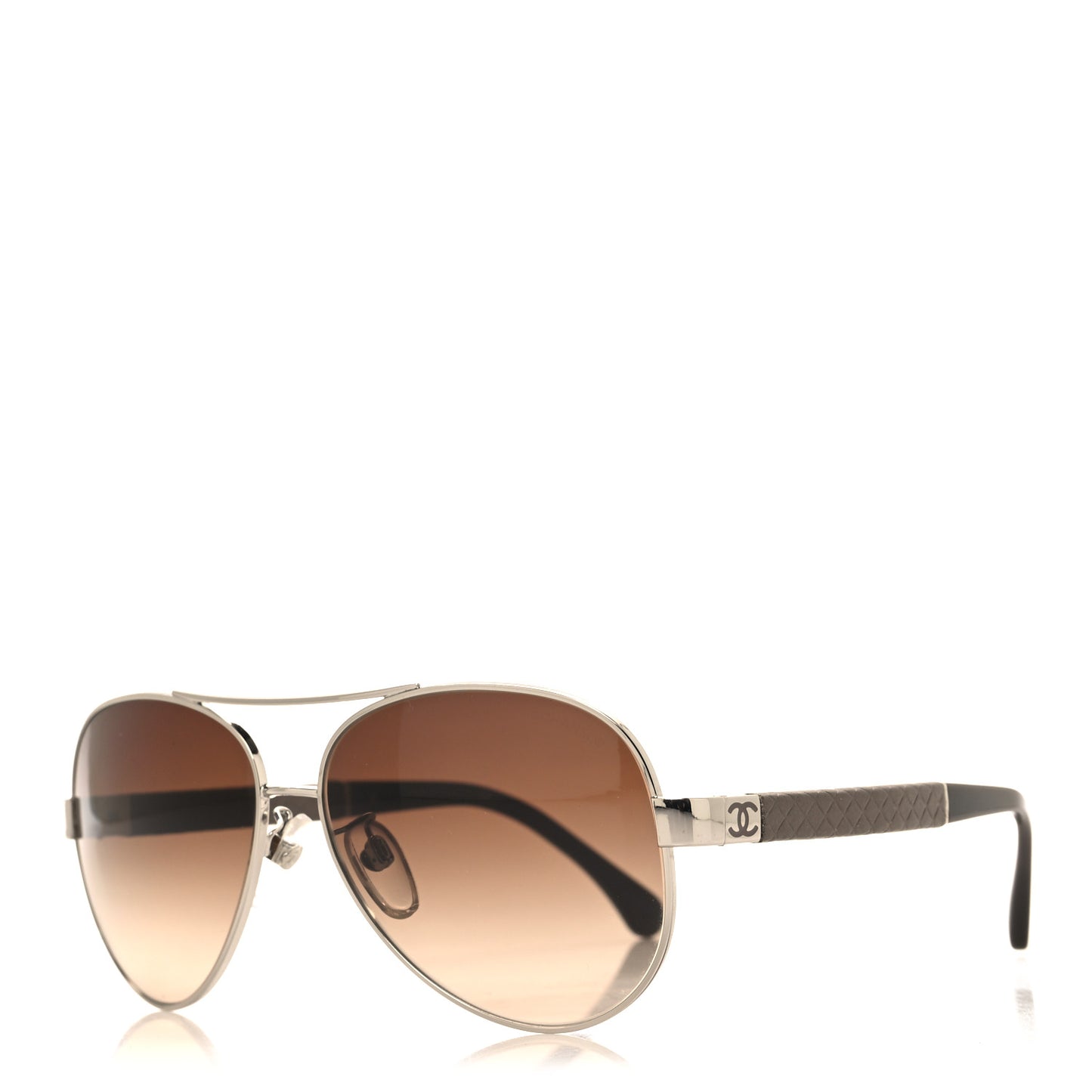 Lambskin Quilted CC Aviator Sunglasses 4195-Q-A Brown