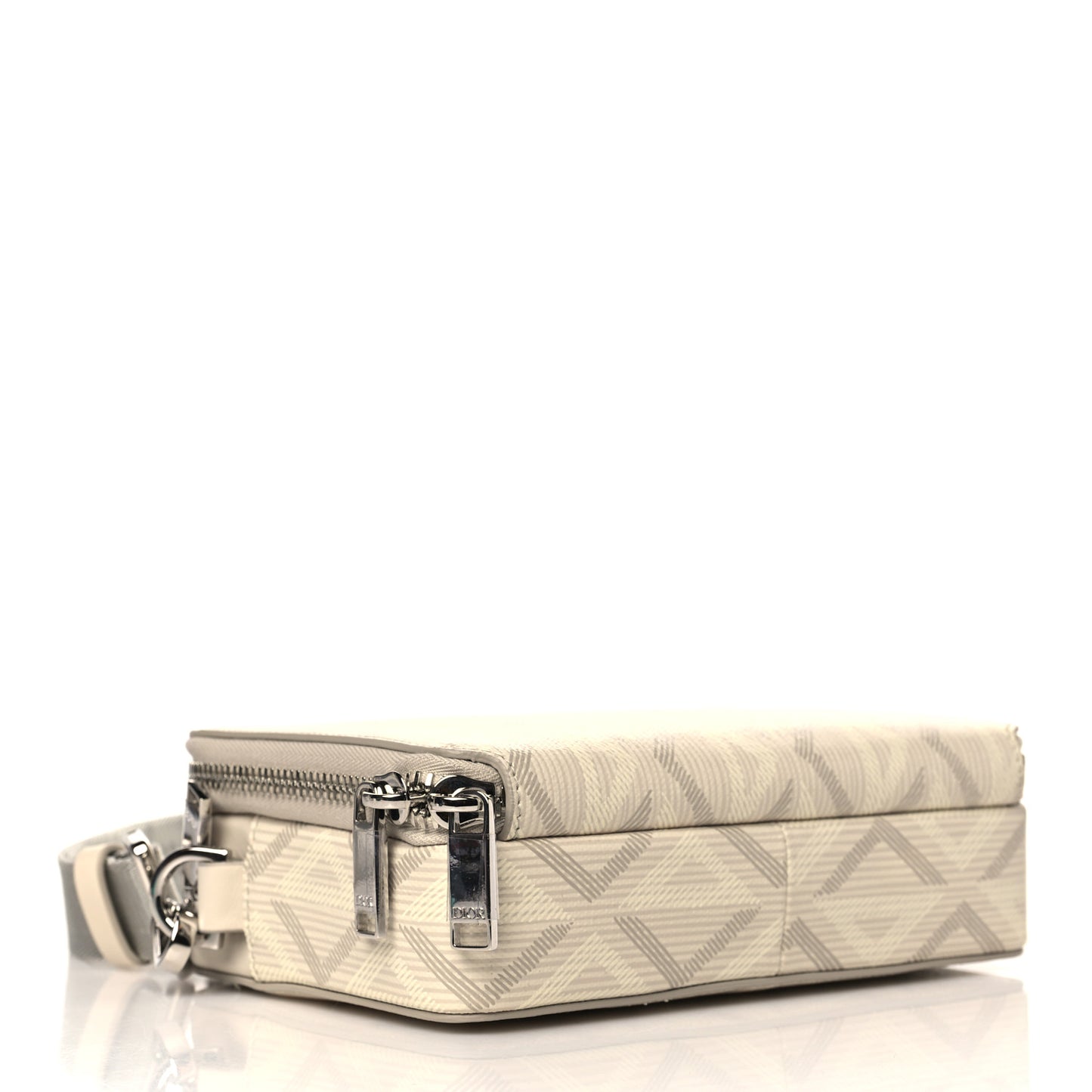 Coated Canvas CD Diamond Messenger Pouch Natural