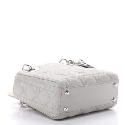 Christian Dior Metallic Lambskin Cannage Mini Lady Dior Silver 4 of 13