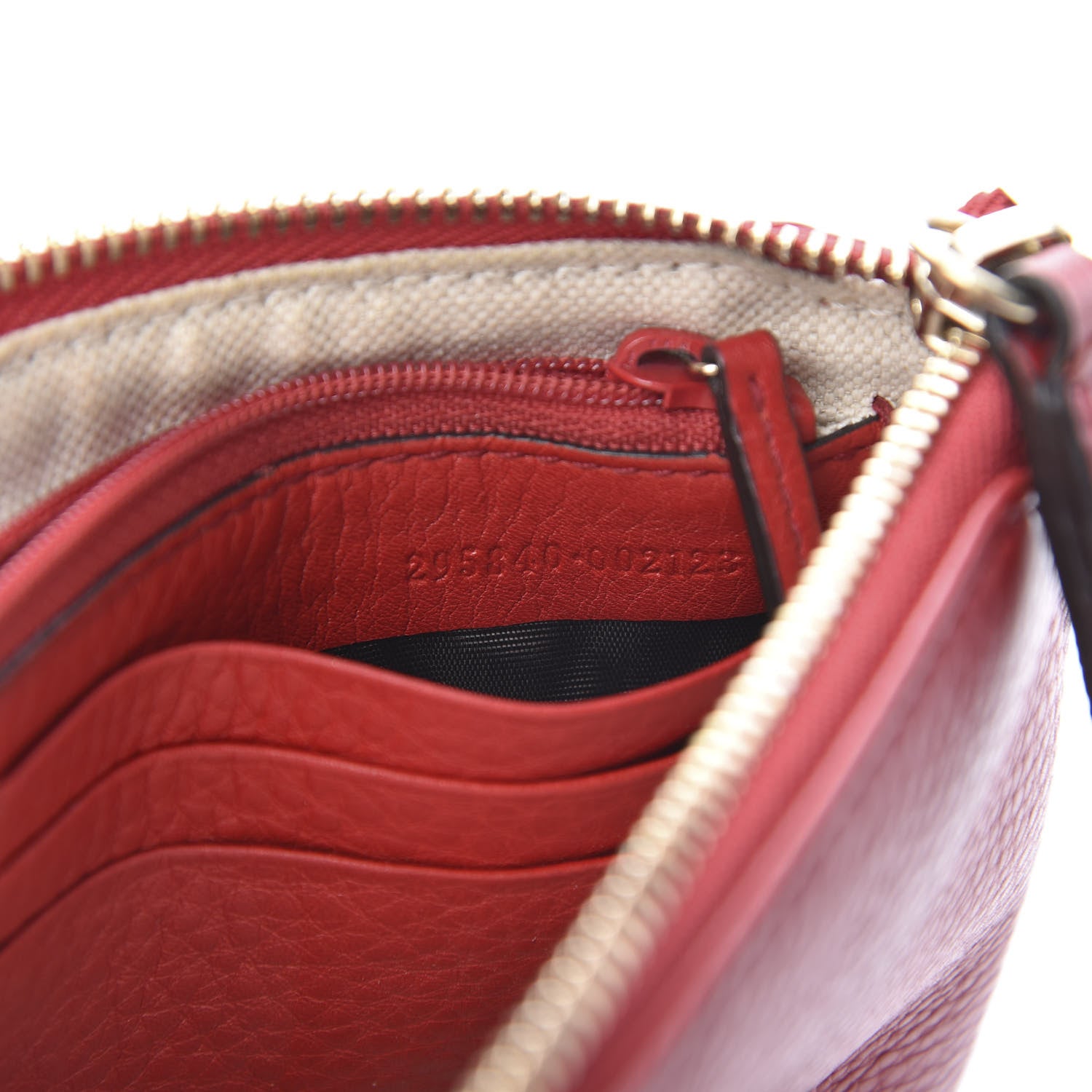 Gucci Pebbled Calfskin Soho Wristlet Vibrant Red 7 of 8