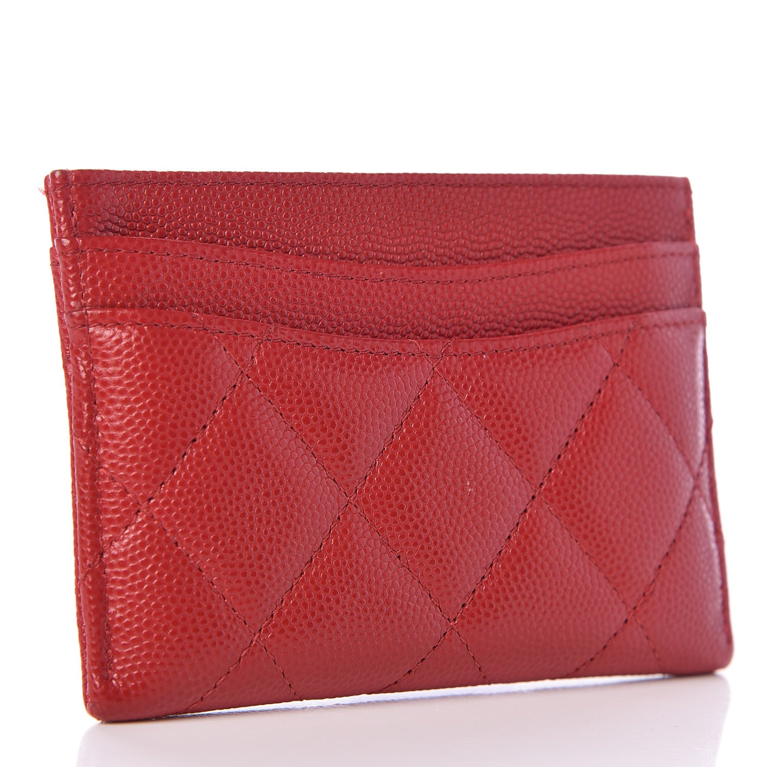 Chanel Caviar Quilted Card Holder Red 3 of 13