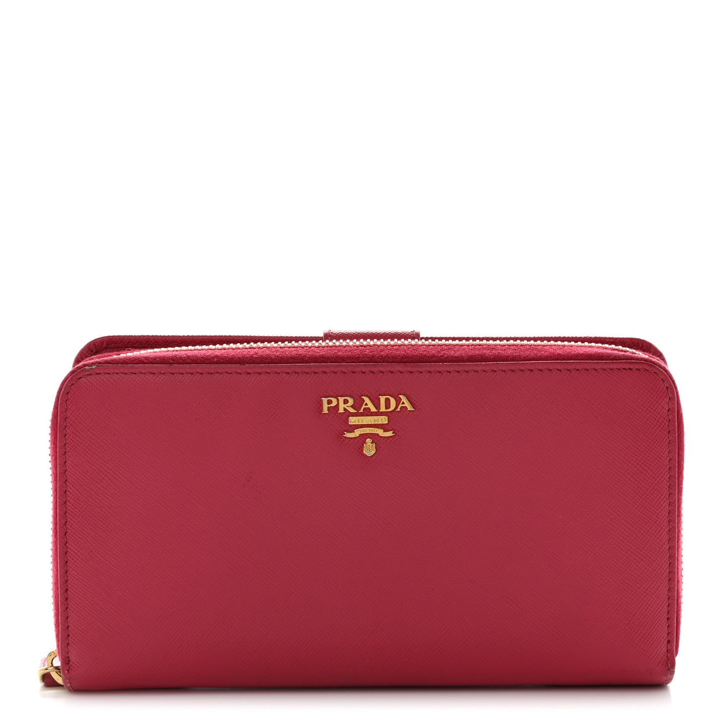 Saffiano Metal Zip Around Organizer Wallet Peonia