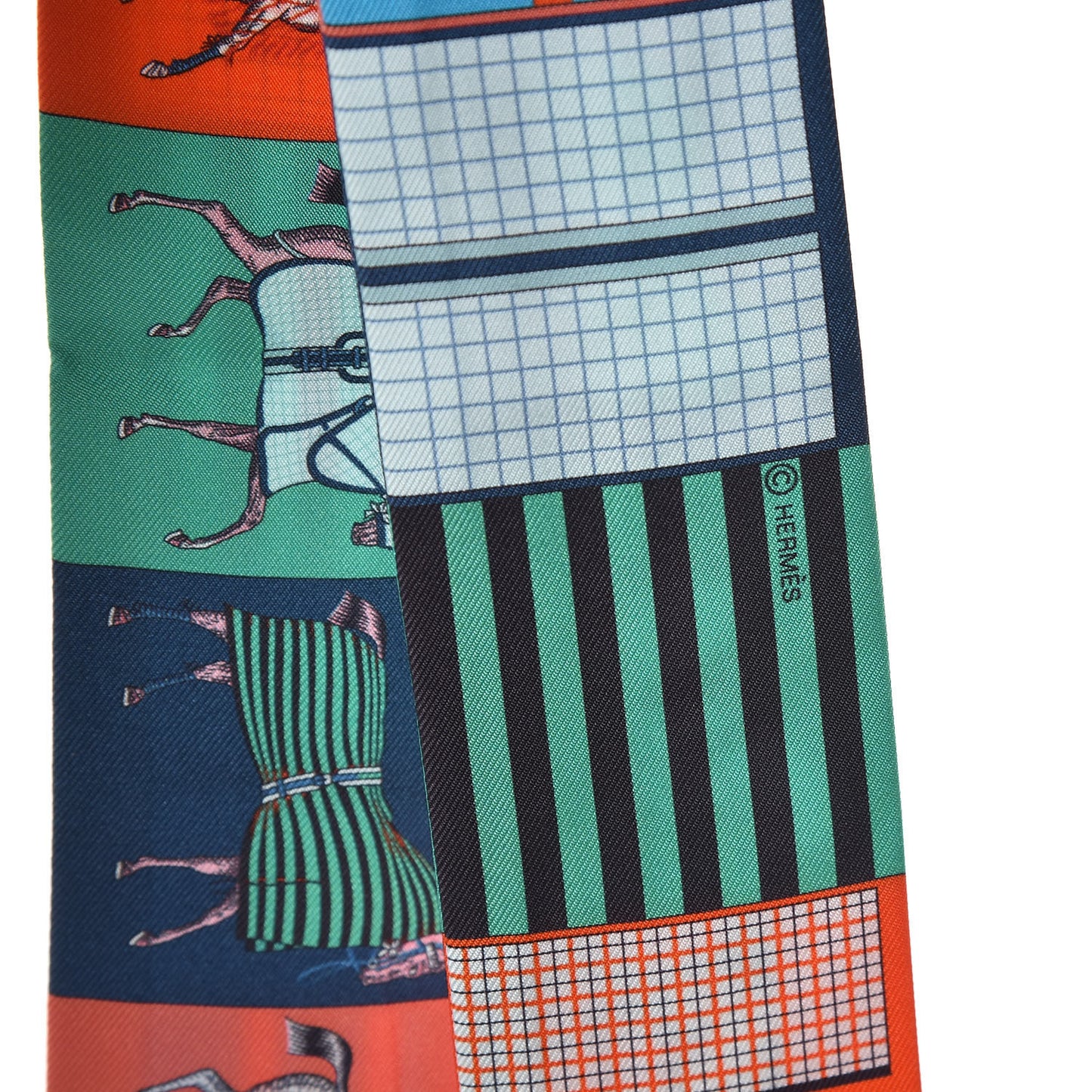 Silk Couvertures Nouvelles Twilly Blanc Vert Orange
