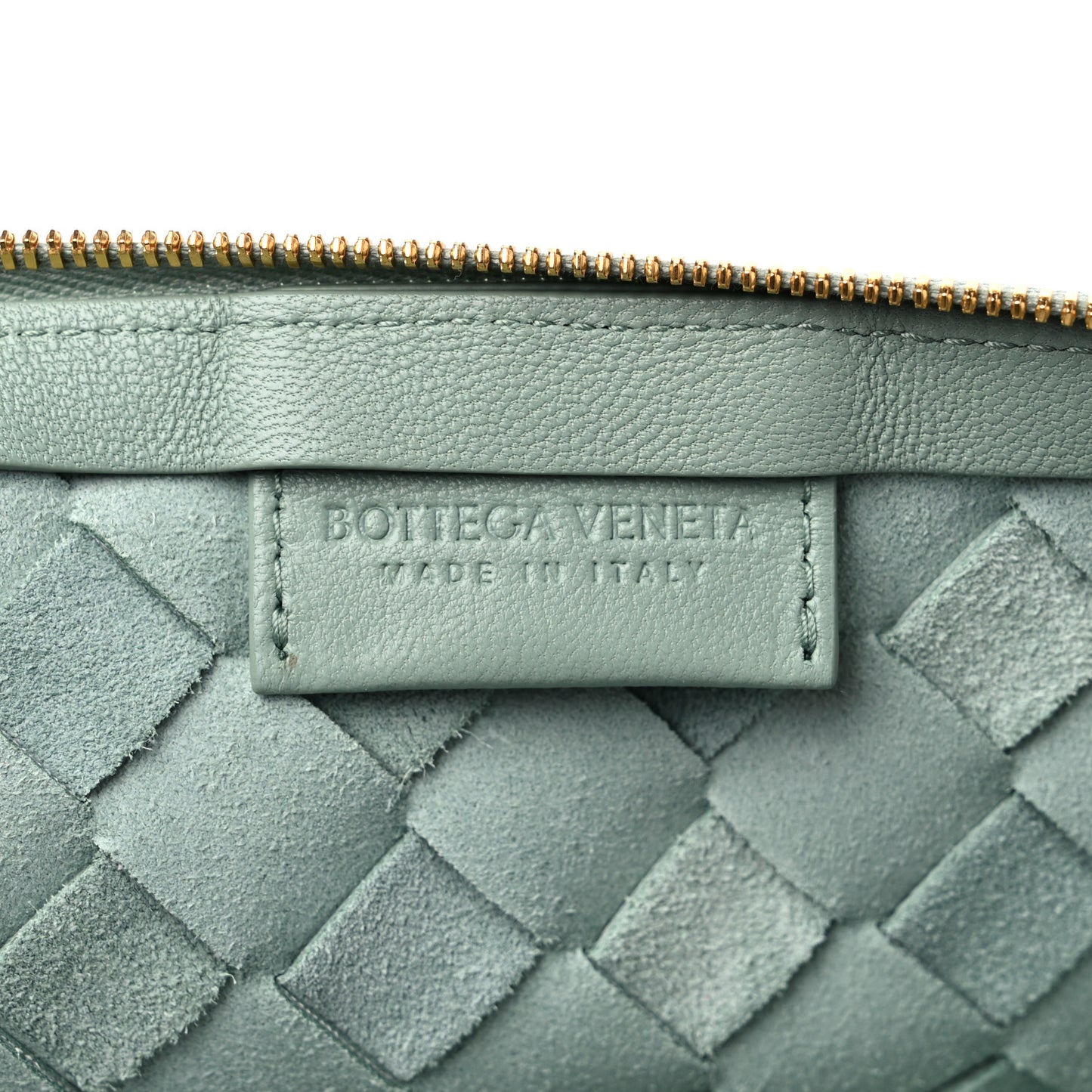 Nappa Intrecciato Small Turn Pouch Light Green
