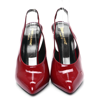 Saint Laurent Patent Venus 110 Slingback Pumps 39 Hot Red 2 of 12