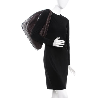 Bottega Veneta Nappa Intrecciato Large Studded Fringe Veneta Hobo Ebano 2 of 8