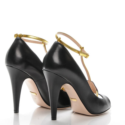 Gucci Nappa Lip Applique Pumps 37 Black 3 of 10