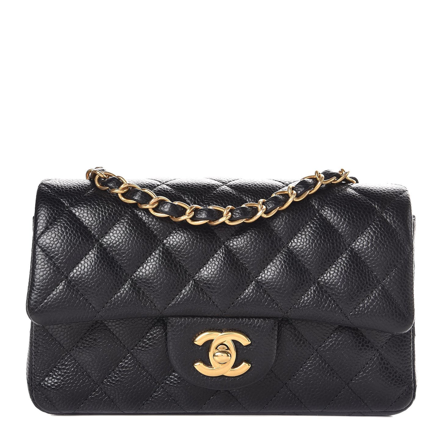 Caviar Quilted Mini Rectangular Flap Black