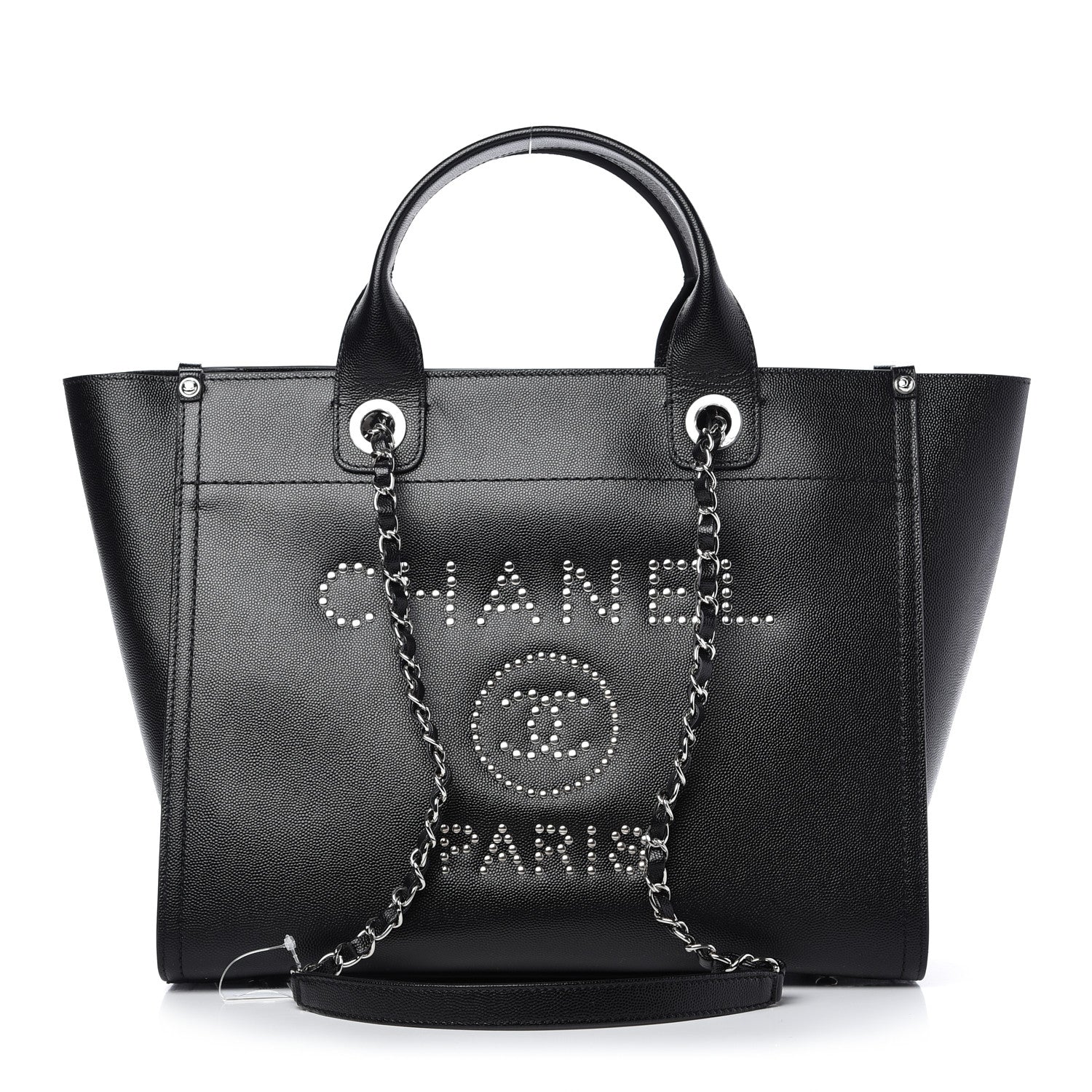 Chanel Caviar Small Studded Deauville Tote Black 1 of 9