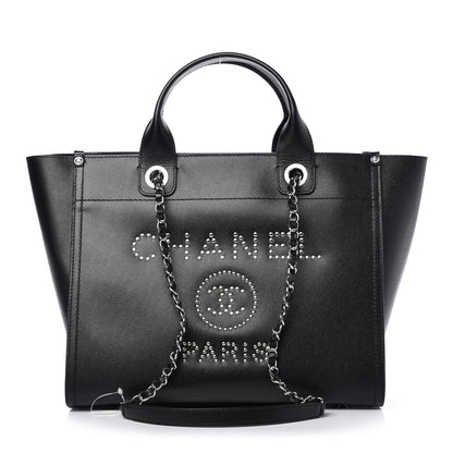 Chanel Caviar Small Studded Deauville Tote Black 1 of 9