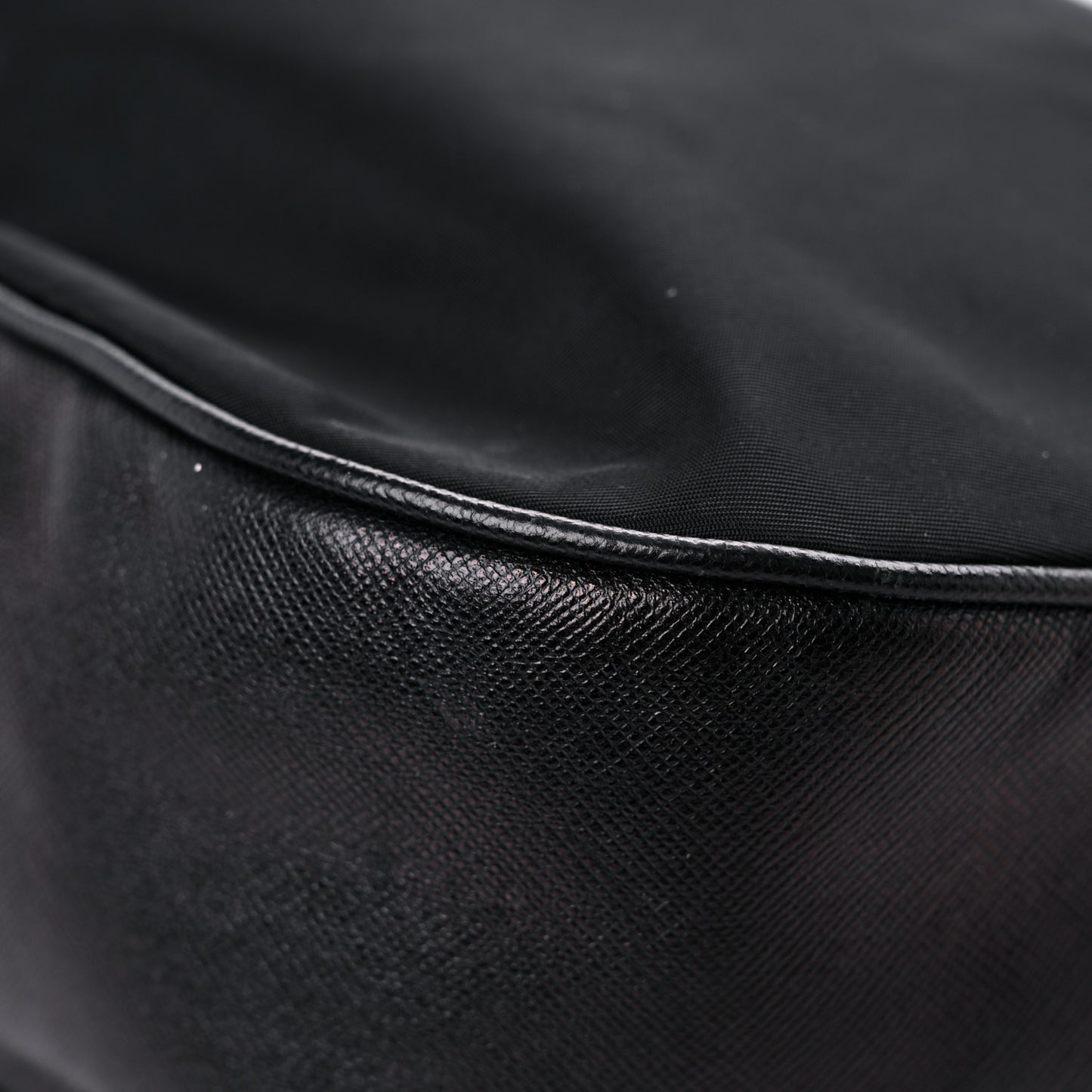 Tessuto Nylon Saffiano Hobo Black