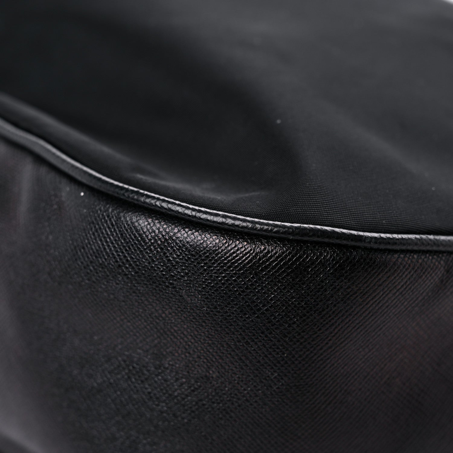 Prada Tessuto Nylon Saffiano Hobo Black 7 of 14