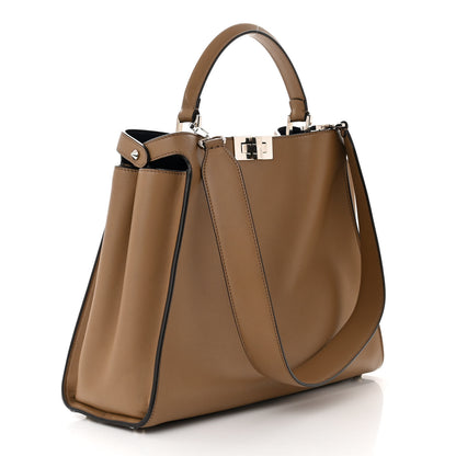 Fendi Vitello Tahiti Burro Large Peekaboo Iconic Essentially Satchel Sand Blueberry 3 of 12