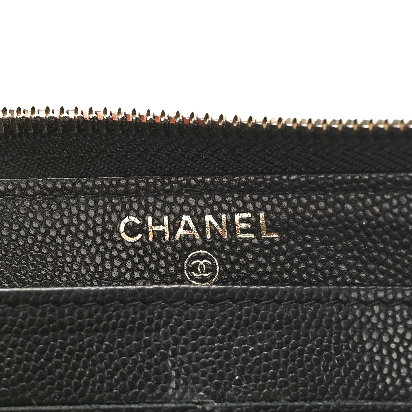 Chanel Caviar Camellia Embossed Large Zip Around Gusset Wallet Black 6 of 10