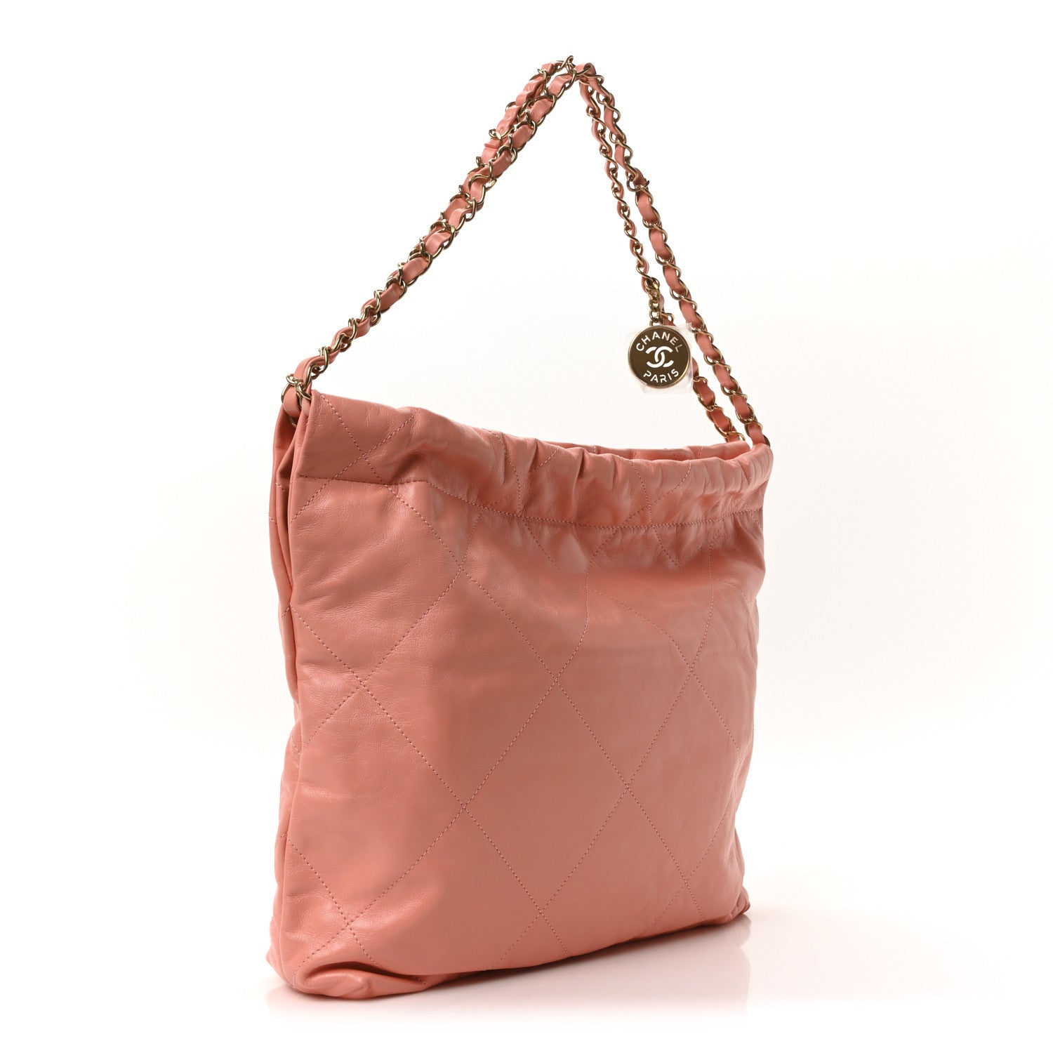 Chanel Shiny Calfskin Quilted Chanel 22 Light Orange 4 of 11