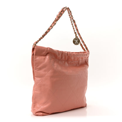 Chanel Shiny Calfskin Quilted Chanel 22 Light Orange 4 of 11