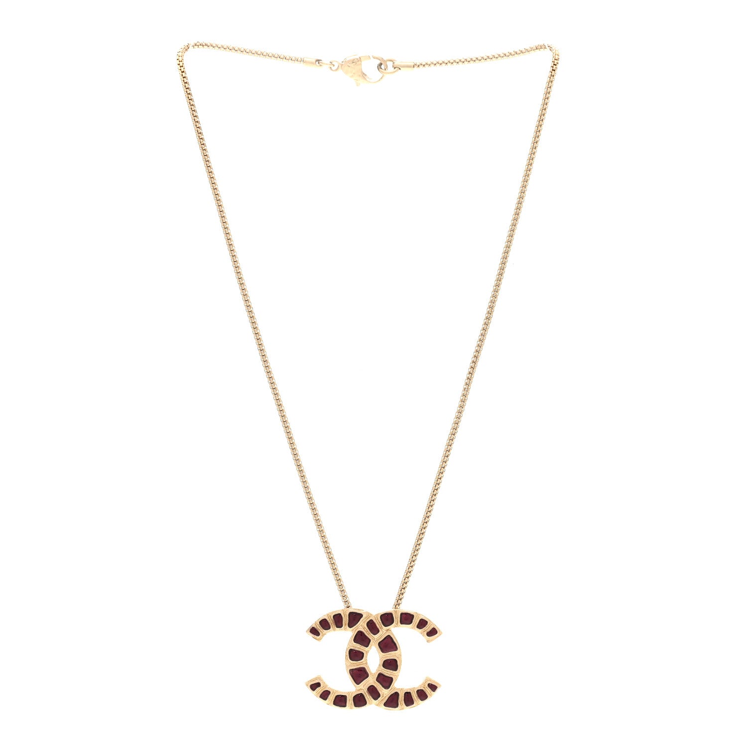 Chanel Resin Along The Nile CC Pendant Necklace Gold Purple 3 of 5
