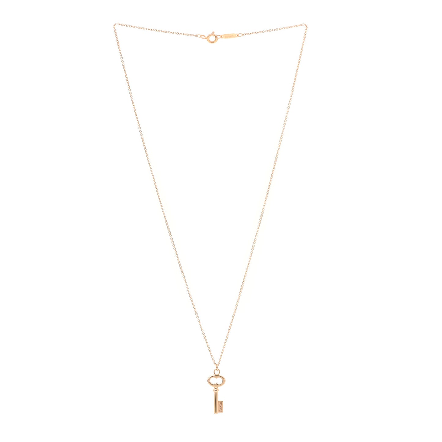 18K Rose Gold Mini Key Pendant Necklace