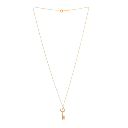 Tiffany 18K Rose Gold Mini Key Pendant Necklace 3 of 5