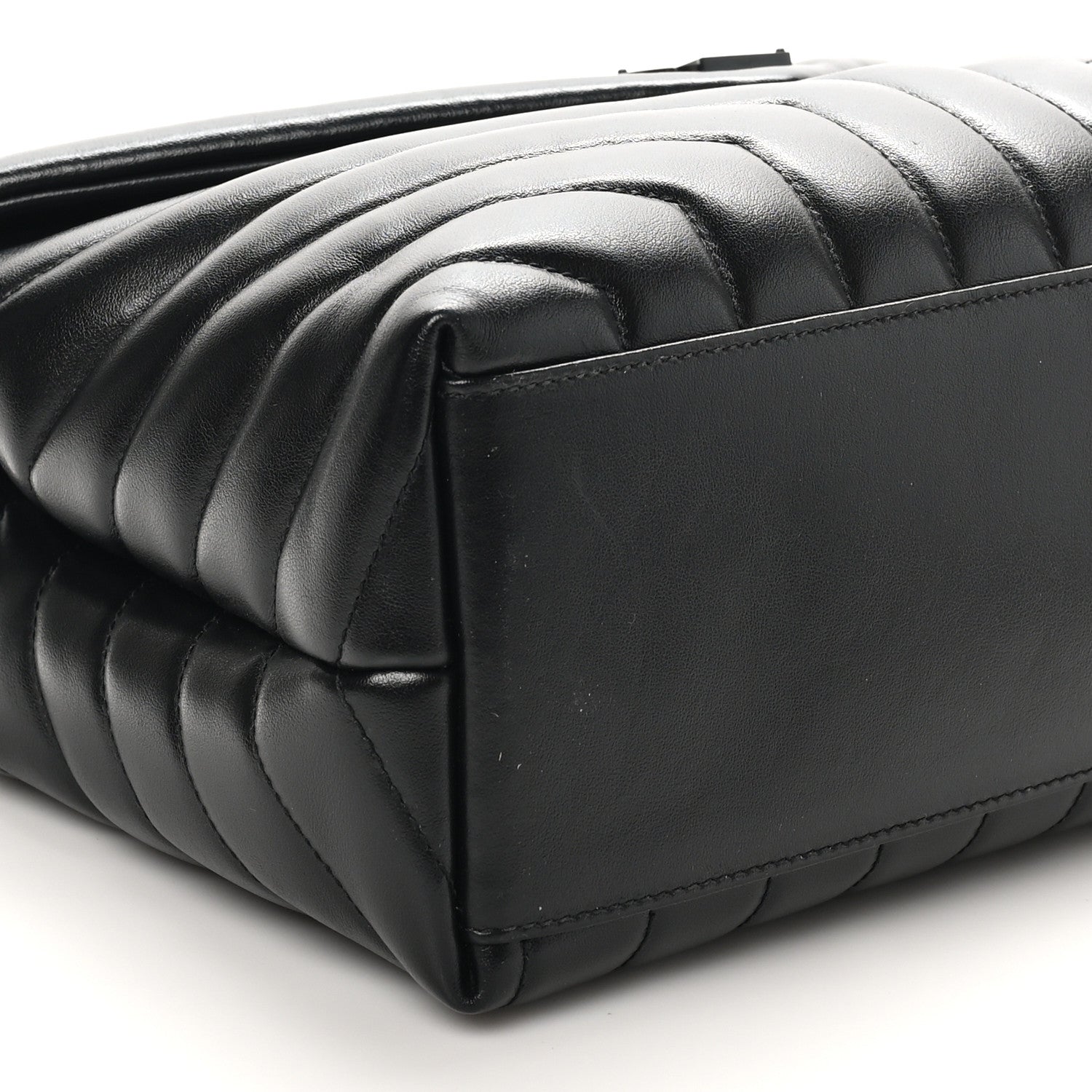Saint Laurent Calfskin Y Quilted Monogram Monochrome Medium Loulou Chain Satchel Black 9 of 10