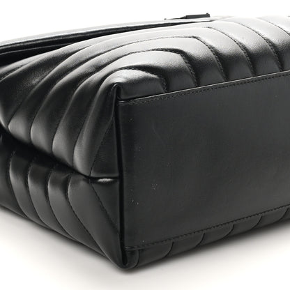 Saint Laurent Calfskin Y Quilted Monogram Monochrome Medium Loulou Chain Satchel Black 9 of 10