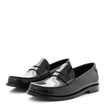 Saint Laurent Calfskin Penny Loafers 38 Black 2 of 10
