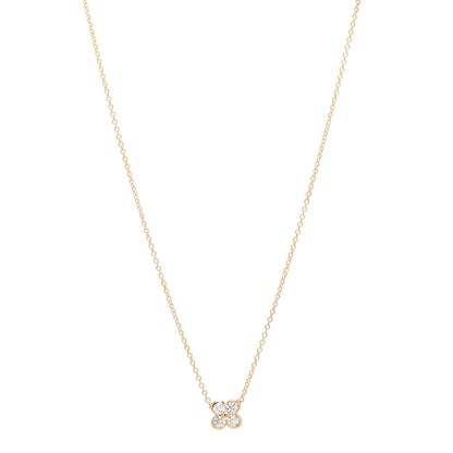 Tiffany 18K Yellow Gold Diamond Flower Pendant Necklace 1 of 5